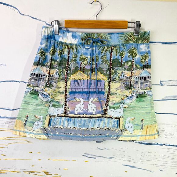 VTG Skort Med - L Take Two Vintage Short Skirt Skort M/L Beach Scene Skirt M-L - Picture 1 of 16